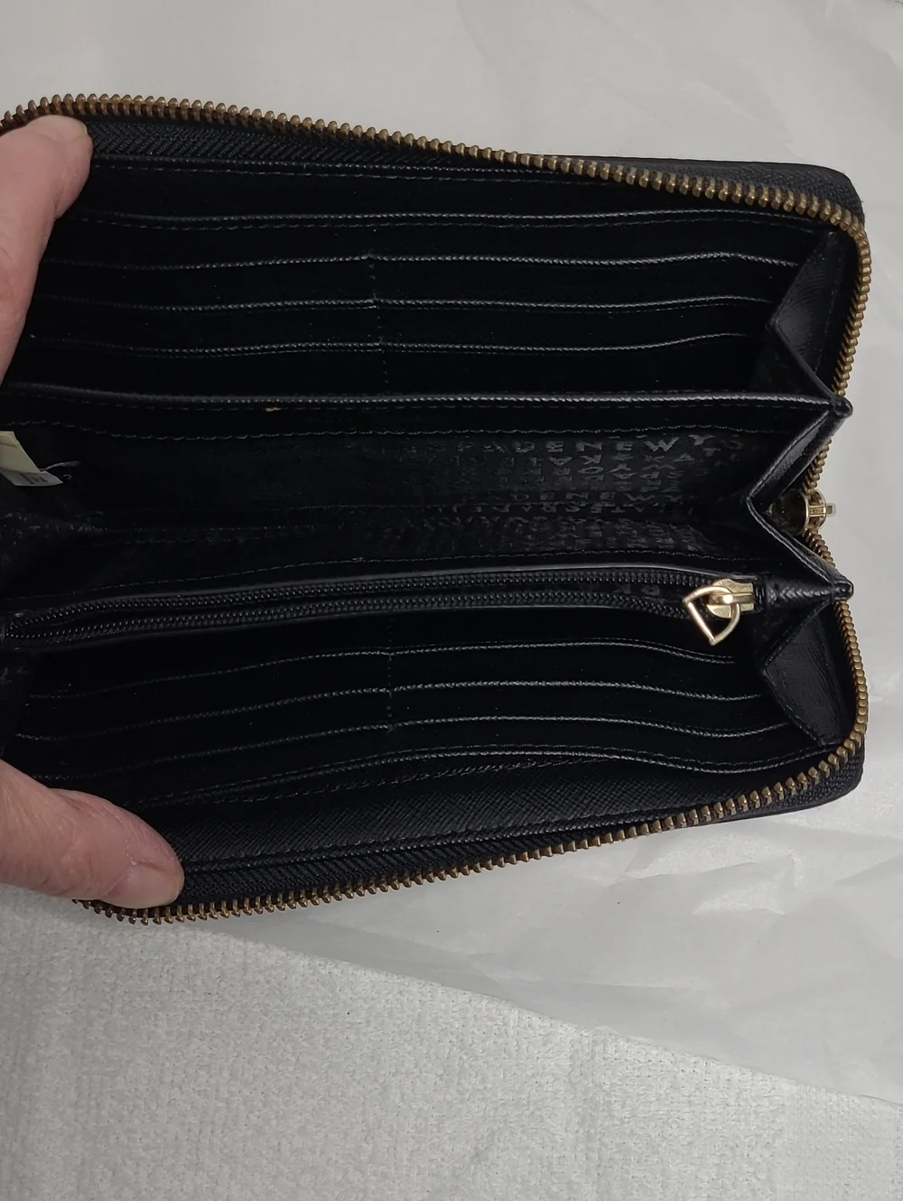 Kate spade nylon wallet black interior